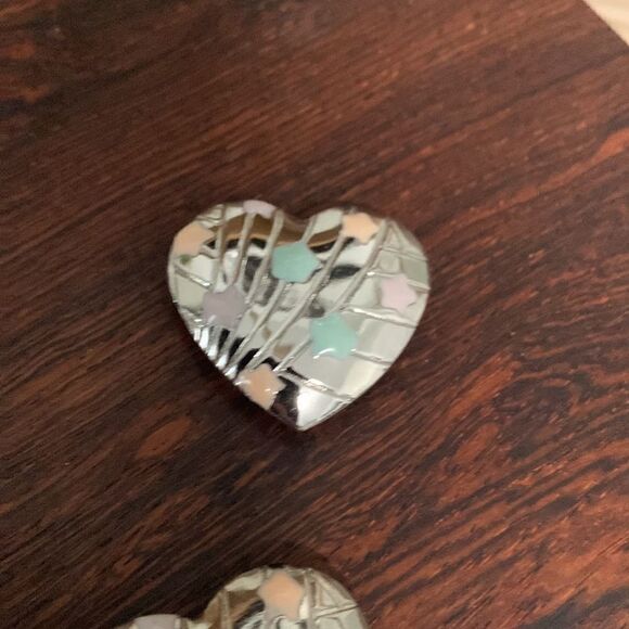 Vintage 80’s Heart and Stars Button Covers Set Of 4 - Picture 3 of 9